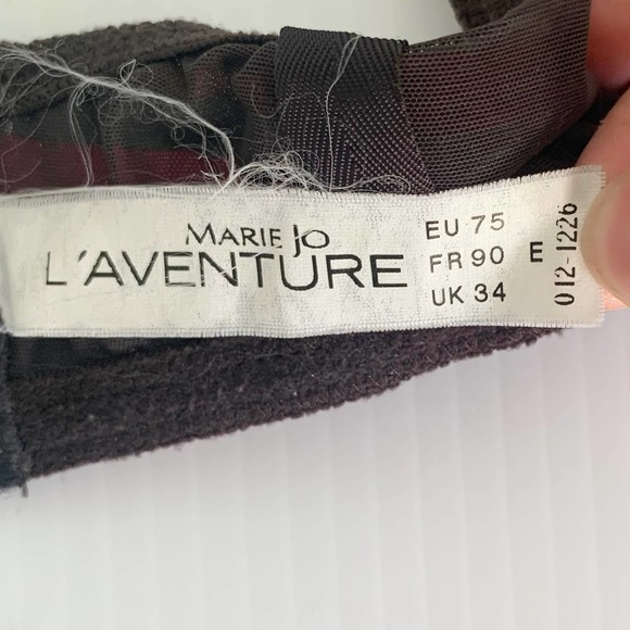 Marie Jo L'Adventure Maroon Multi-Color Striped Adjustable Bra Women's Size 34E - Picture 7 of 9